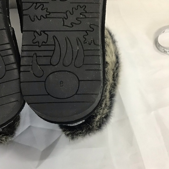 BEARPAW Tigris Winter Boots Size 8 Black Suede Faux Fur Snow Boot Wool Lined - Picture 11 of 11